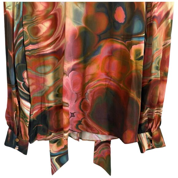 MARIE OLIVER Wynter Blouse In Malachite In Gold Size XS - Picture 8 of 12